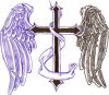 Angel wings cross tattoos design image